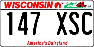 WI license plate 147XSC