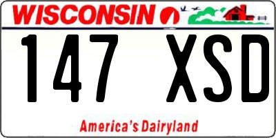 WI license plate 147XSD