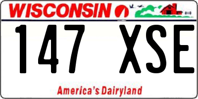 WI license plate 147XSE
