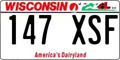 WI license plate 147XSF
