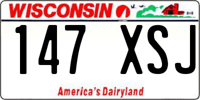 WI license plate 147XSJ