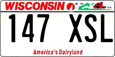 WI license plate 147XSL
