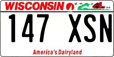 WI license plate 147XSN