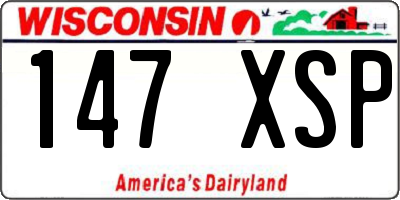 WI license plate 147XSP