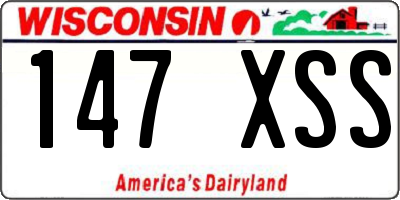 WI license plate 147XSS