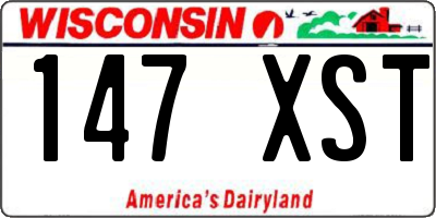 WI license plate 147XST