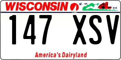 WI license plate 147XSV