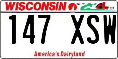 WI license plate 147XSW