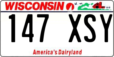WI license plate 147XSY