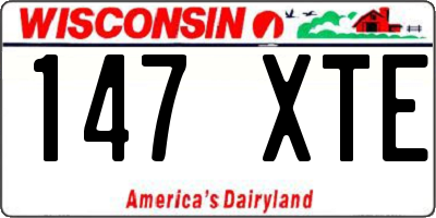 WI license plate 147XTE