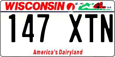 WI license plate 147XTN