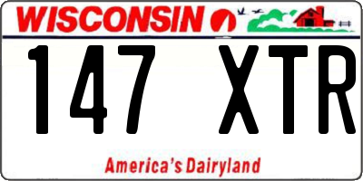 WI license plate 147XTR