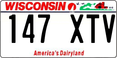 WI license plate 147XTV