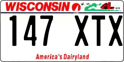 WI license plate 147XTX