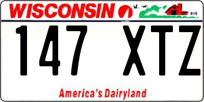 WI license plate 147XTZ