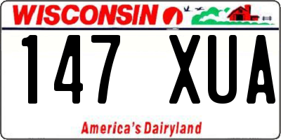 WI license plate 147XUA