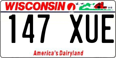 WI license plate 147XUE
