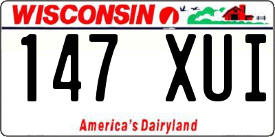 WI license plate 147XUI