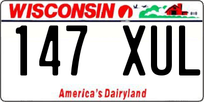 WI license plate 147XUL