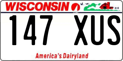 WI license plate 147XUS
