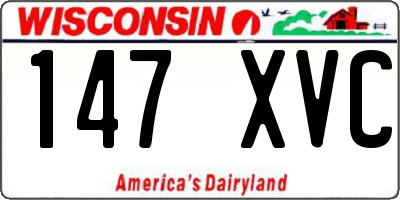 WI license plate 147XVC
