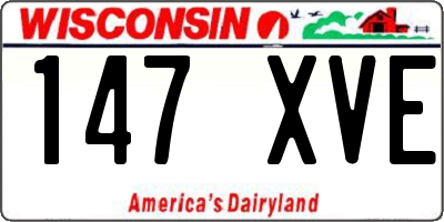 WI license plate 147XVE