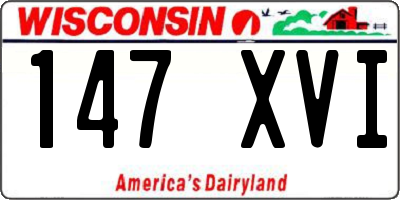 WI license plate 147XVI