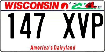 WI license plate 147XVP