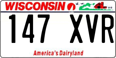 WI license plate 147XVR