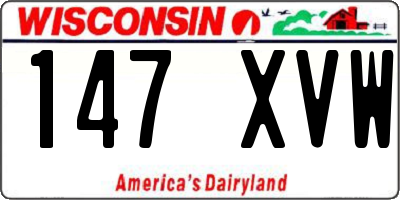 WI license plate 147XVW