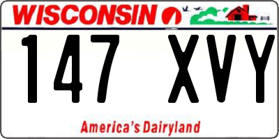 WI license plate 147XVY