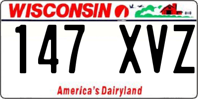 WI license plate 147XVZ