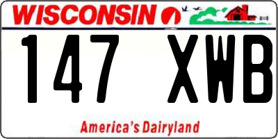 WI license plate 147XWB