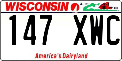 WI license plate 147XWC
