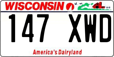 WI license plate 147XWD