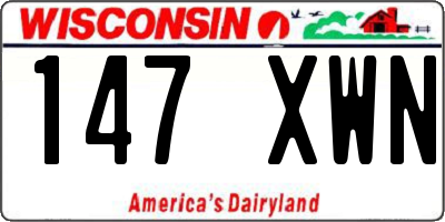 WI license plate 147XWN