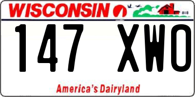 WI license plate 147XWO