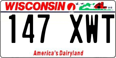 WI license plate 147XWT