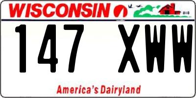 WI license plate 147XWW