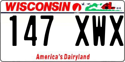 WI license plate 147XWX