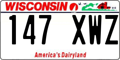 WI license plate 147XWZ