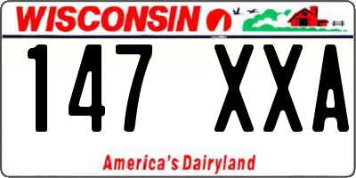 WI license plate 147XXA