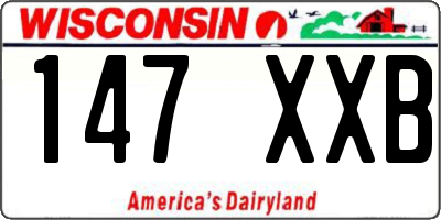 WI license plate 147XXB
