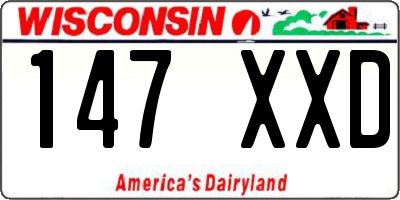 WI license plate 147XXD