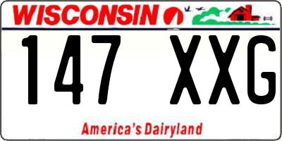 WI license plate 147XXG