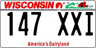 WI license plate 147XXI