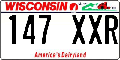 WI license plate 147XXR