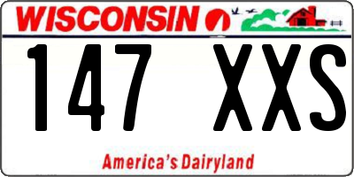 WI license plate 147XXS