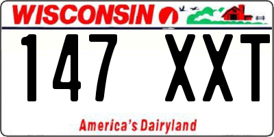 WI license plate 147XXT