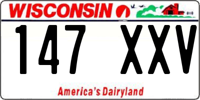 WI license plate 147XXV